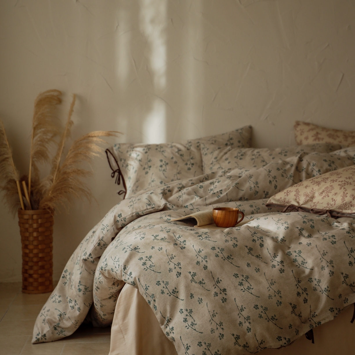 91家纺网 家纺一手货源 找家纺 涞澳家纺 2025新款全棉纯棉软烟纱四件套 浮生若絮