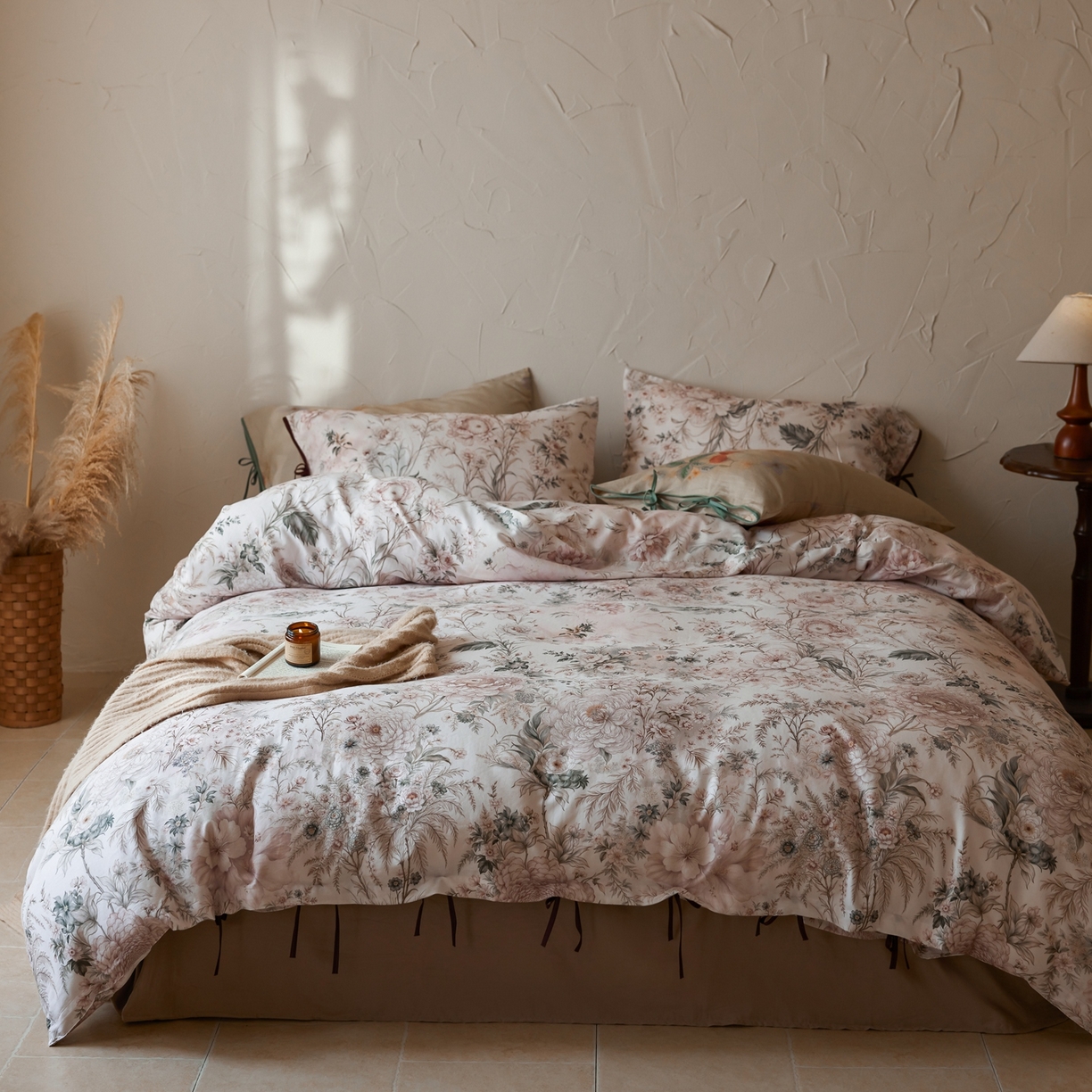 91家纺网 家纺一手货源 找家纺 涞澳家纺 2025新款全棉纯棉软烟纱四件套 绘梦工坊