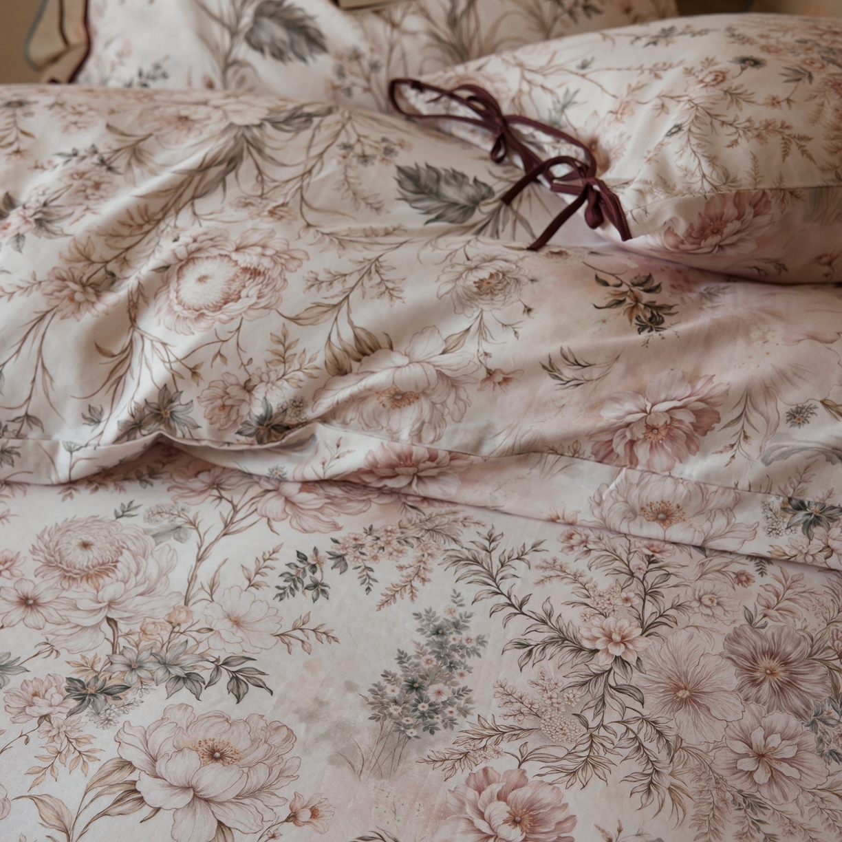 91家纺网 家纺一手货源 找家纺 涞澳家纺 2025新款全棉纯棉软烟纱四件套 绘梦工坊