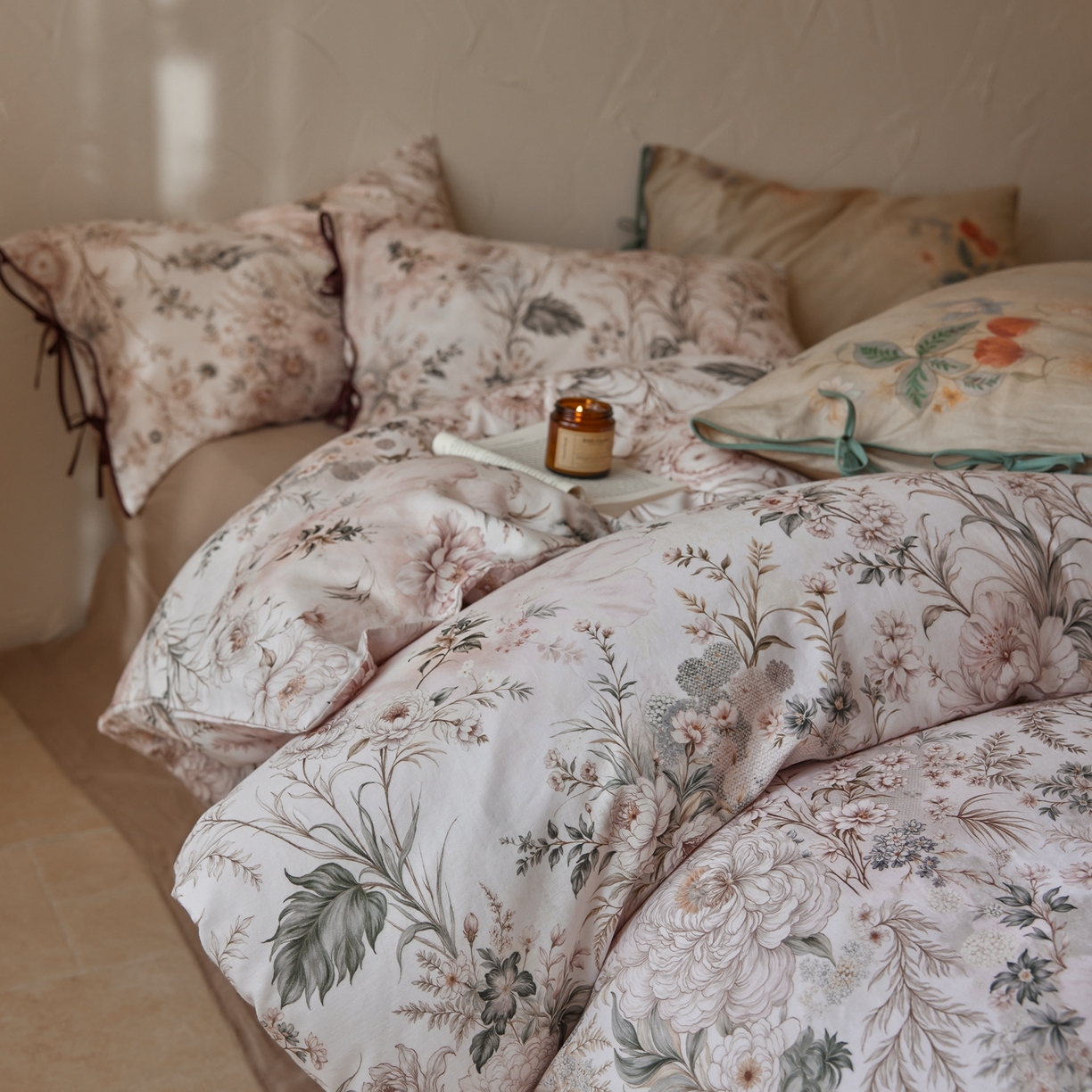 91家纺网 家纺一手货源 找家纺 涞澳家纺 2025新款全棉纯棉软烟纱四件套 绘梦工坊