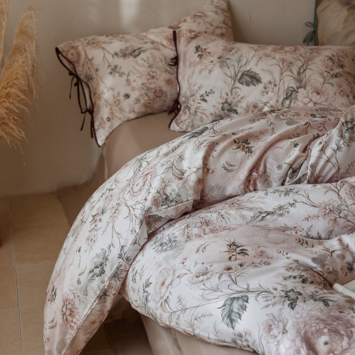 91家纺网 家纺一手货源 找家纺 涞澳家纺 2025新款全棉纯棉软烟纱四件套 绘梦工坊