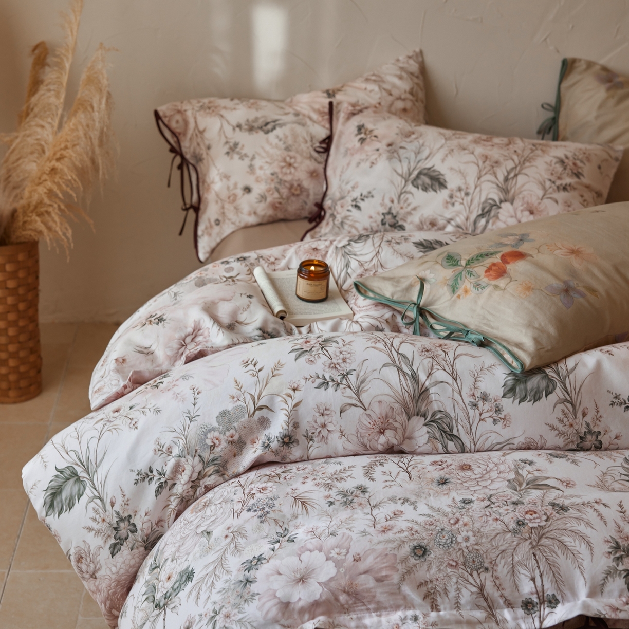 91家纺网 家纺一手货源 找家纺 涞澳家纺 2025新款全棉纯棉软烟纱四件套 绘梦工坊