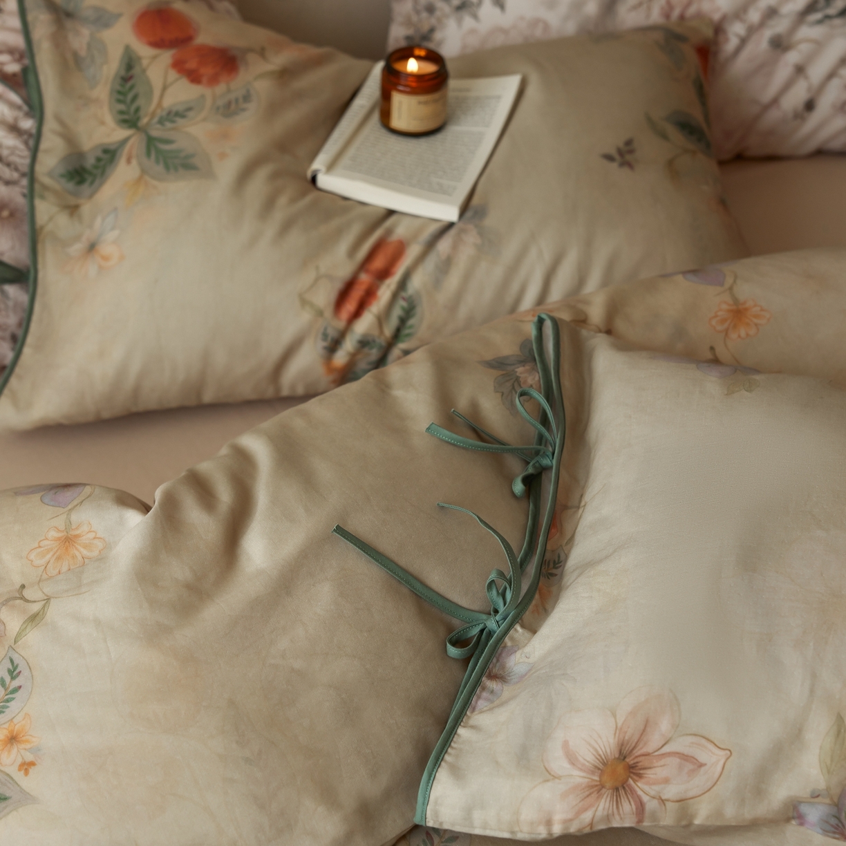 91家纺网 家纺一手货源 找家纺 涞澳家纺 2025新款全棉纯棉软烟纱四件套 漫序花园