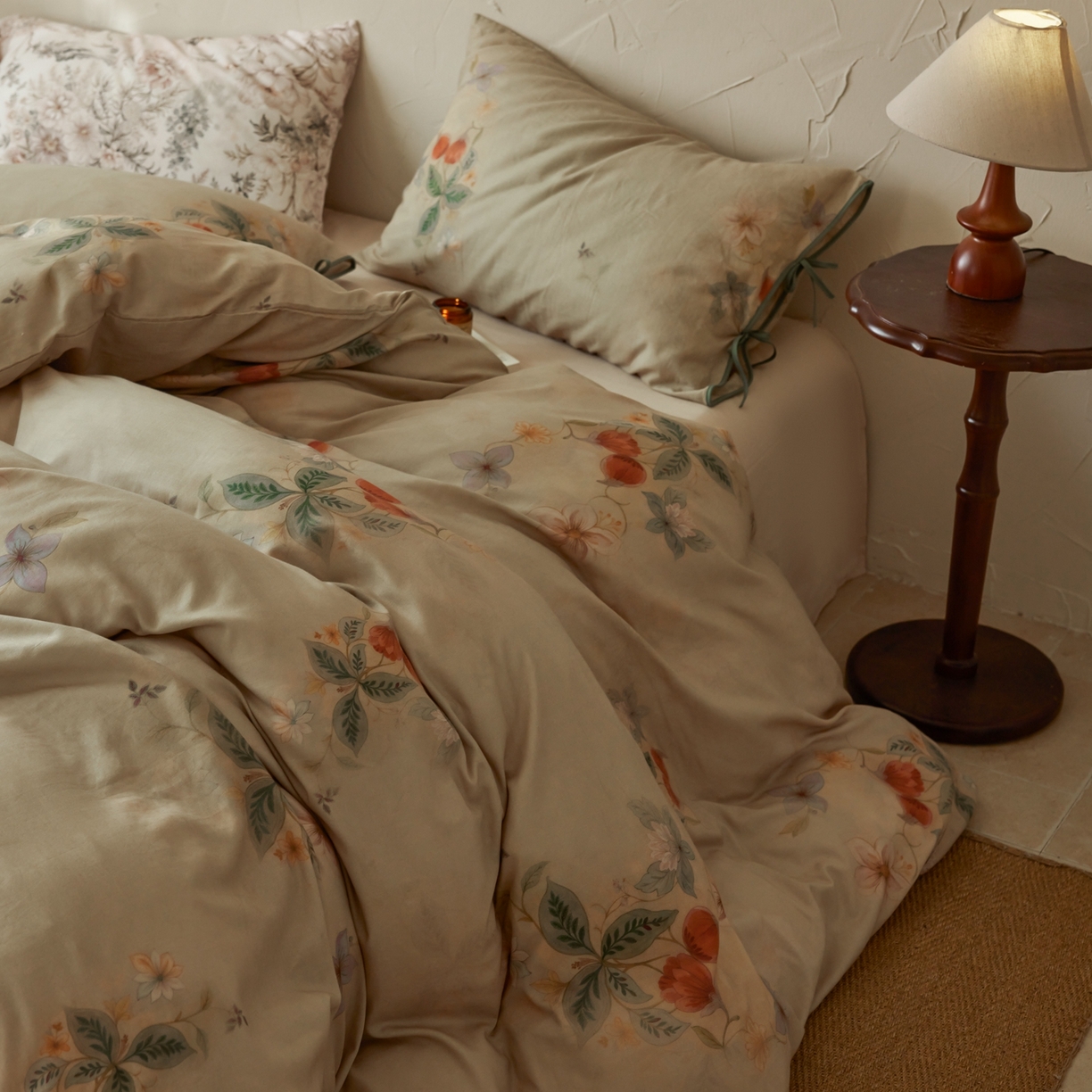 91家纺网 家纺一手货源 找家纺 涞澳家纺 2025新款全棉纯棉软烟纱四件套 漫序花园