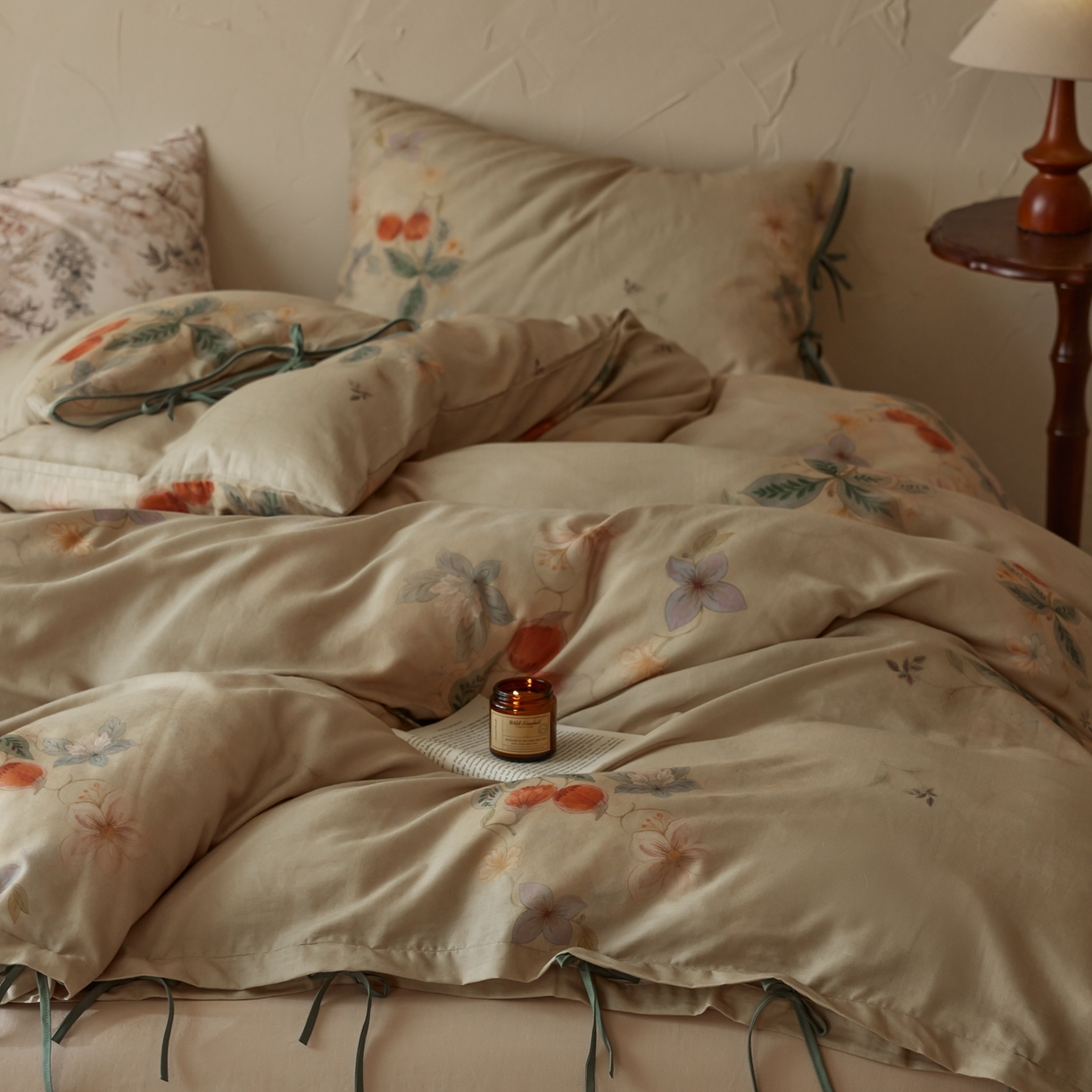 91家纺网 家纺一手货源 找家纺 涞澳家纺 2025新款全棉纯棉软烟纱四件套 漫序花园