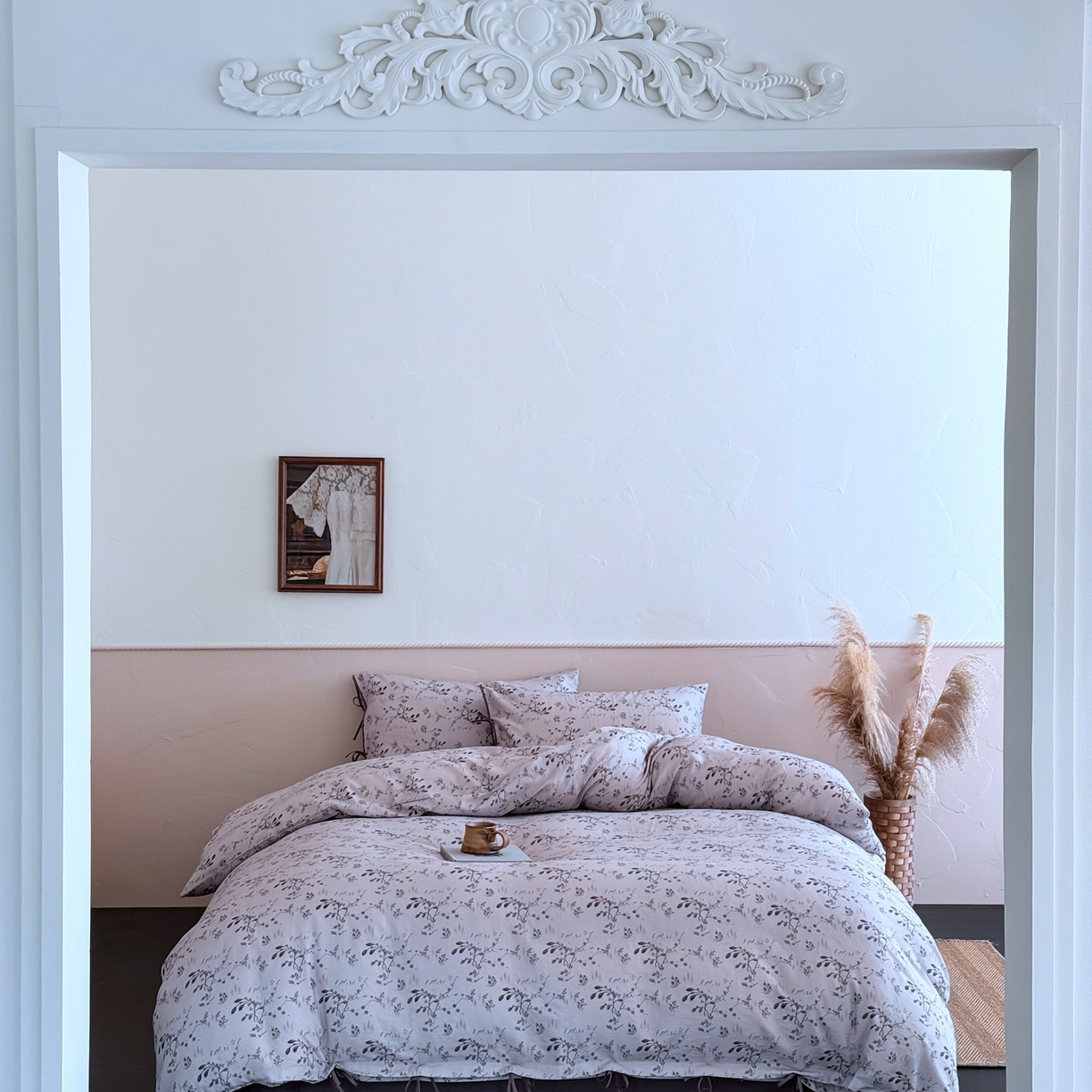 91家纺网 家纺一手货源 找家纺 涞澳家纺 2025新款全棉纯棉软烟纱四件套 梦落轻尘