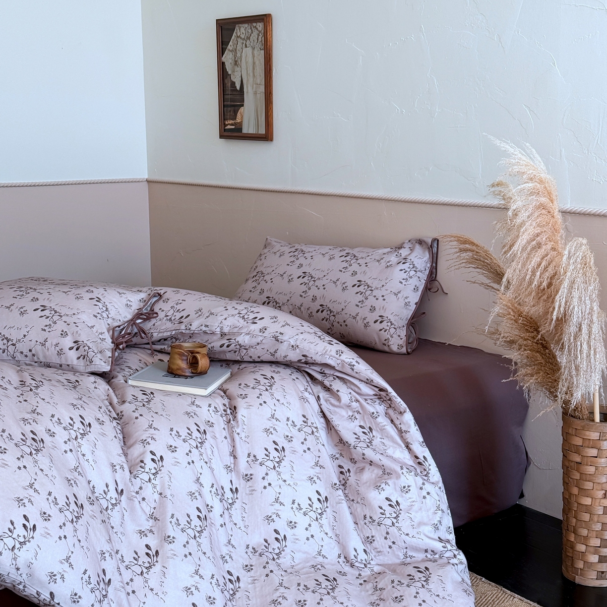 91家纺网 家纺一手货源 找家纺 涞澳家纺 2025新款全棉纯棉软烟纱四件套 梦落轻尘