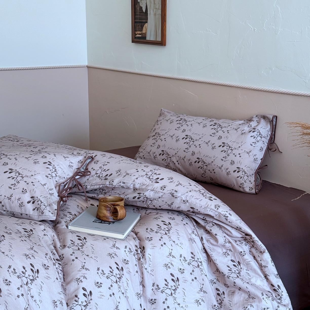 91家纺网 家纺一手货源 找家纺 涞澳家纺 2025新款全棉纯棉软烟纱四件套 梦落轻尘