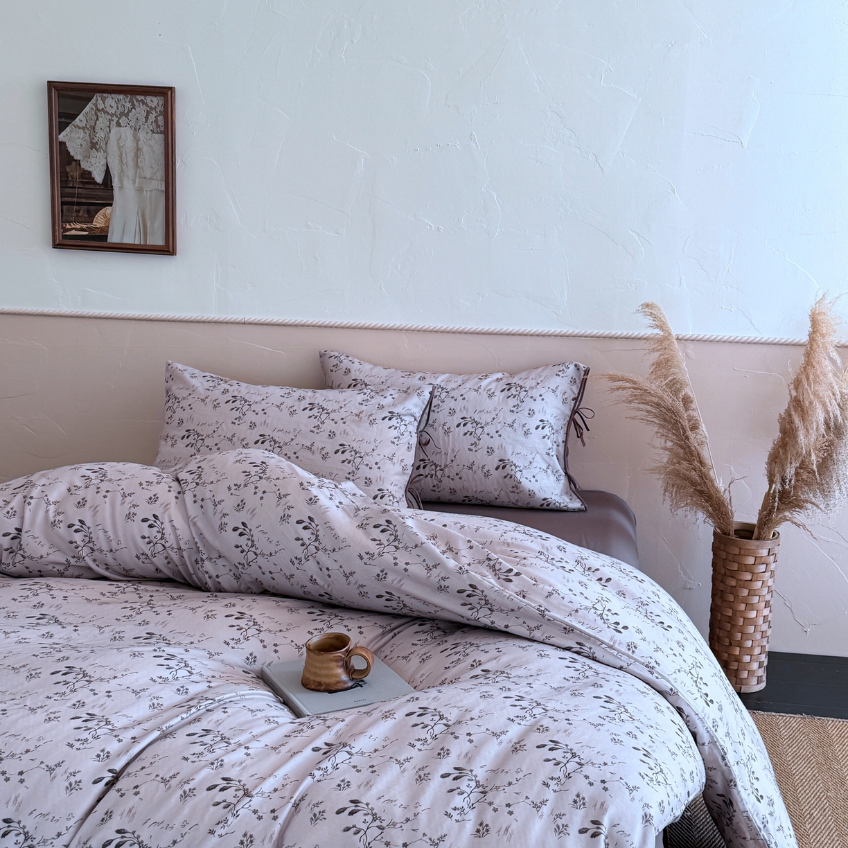 91家纺网 家纺一手货源 找家纺 涞澳家纺 2025新款全棉纯棉软烟纱四件套 梦落轻尘