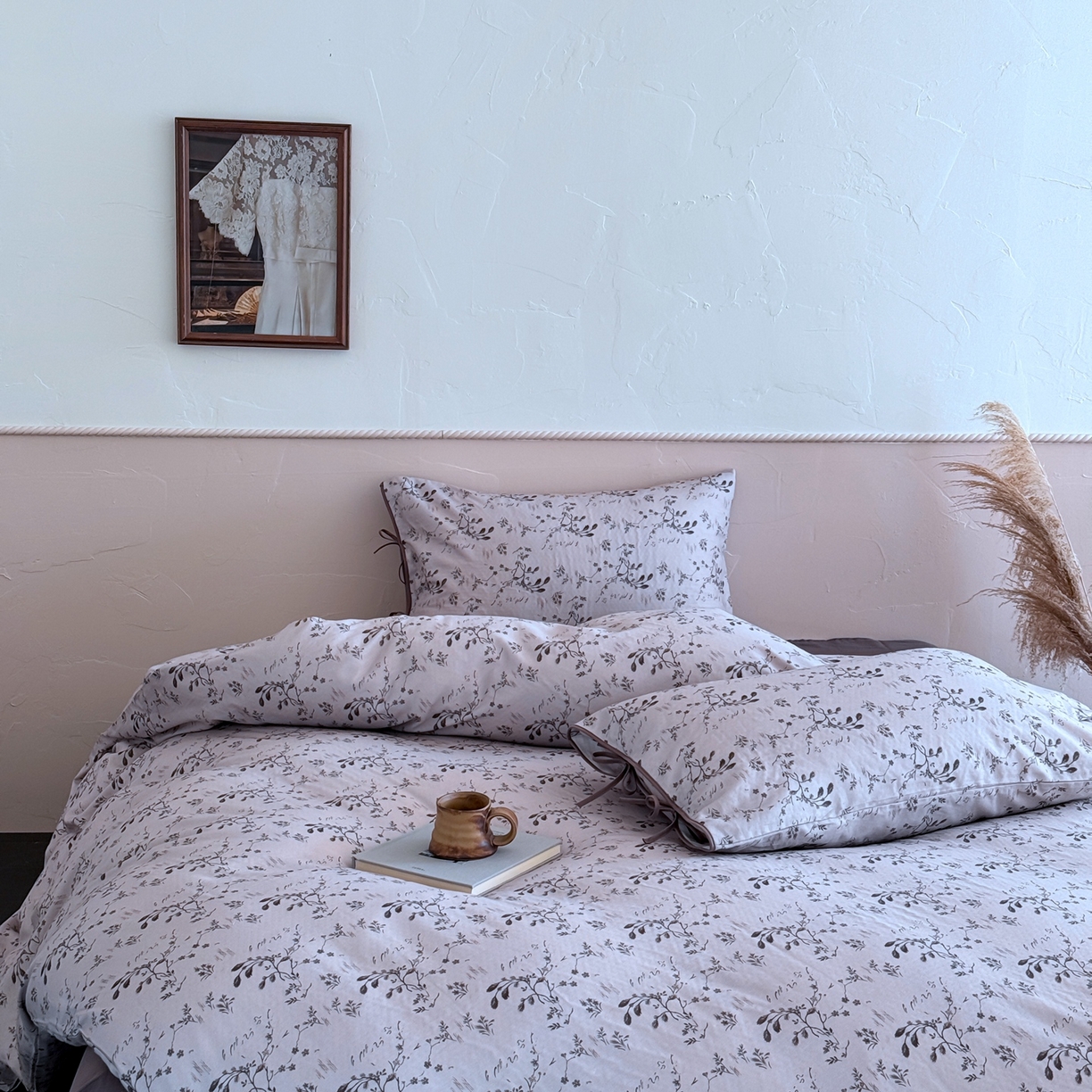 91家纺网 家纺一手货源 找家纺 涞澳家纺 2025新款全棉纯棉软烟纱四件套 梦落轻尘