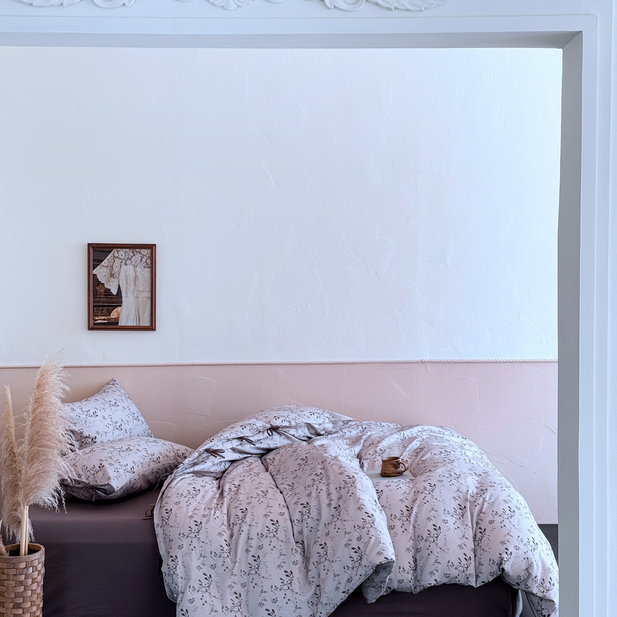 91家纺网 家纺一手货源 找家纺 涞澳家纺 2025新款全棉纯棉软烟纱四件套 梦落轻尘