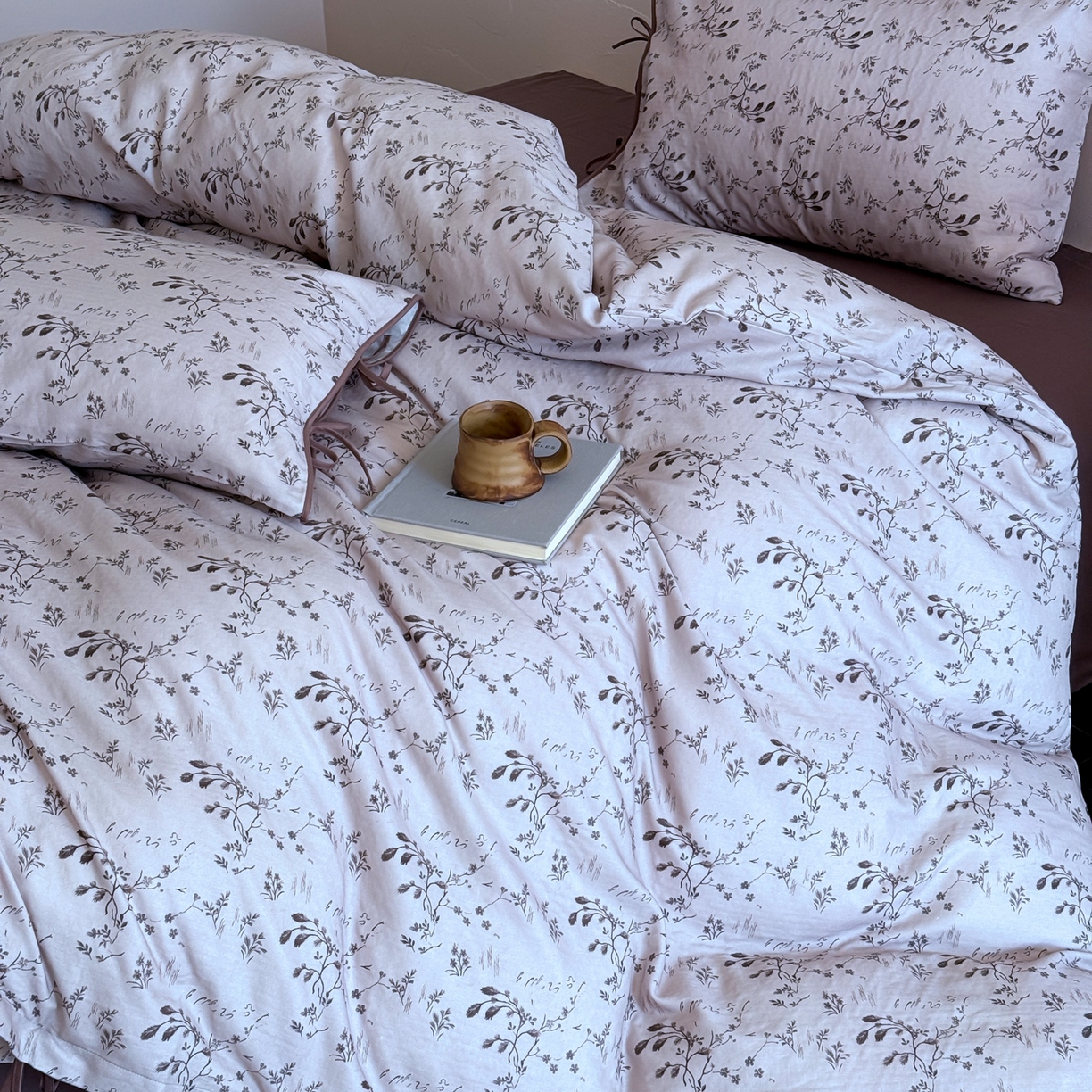 91家纺网 家纺一手货源 找家纺 涞澳家纺 2025新款全棉纯棉软烟纱四件套 梦落轻尘