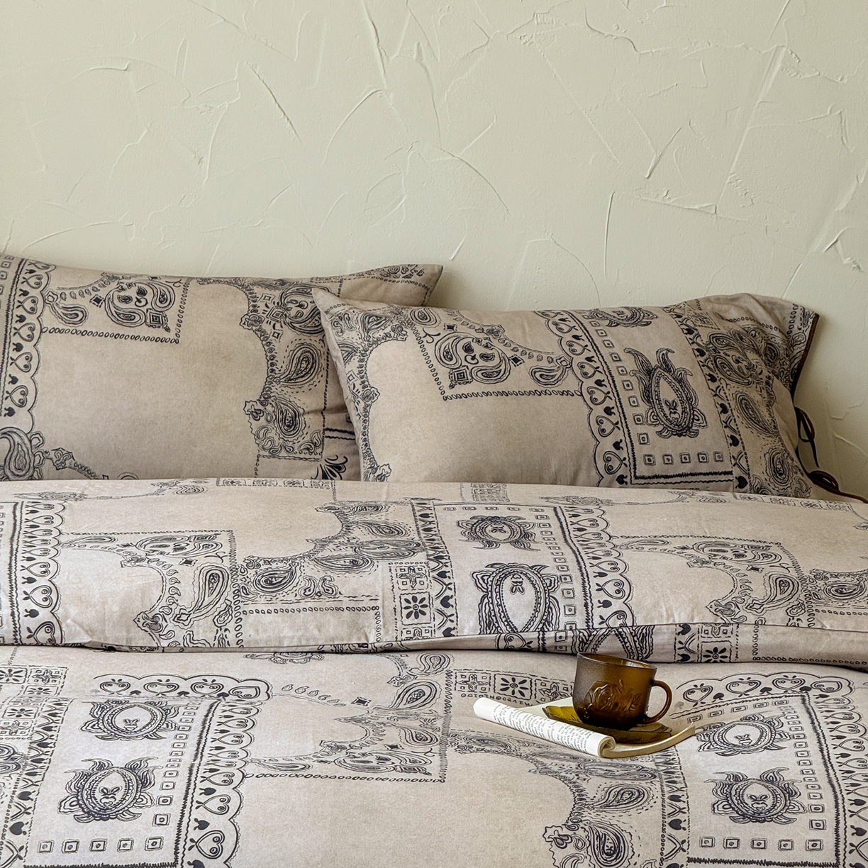 91家纺网 家纺一手货源 找家纺 涞澳家纺 2025新款全棉纯棉软烟纱四件套 摩洛庭院