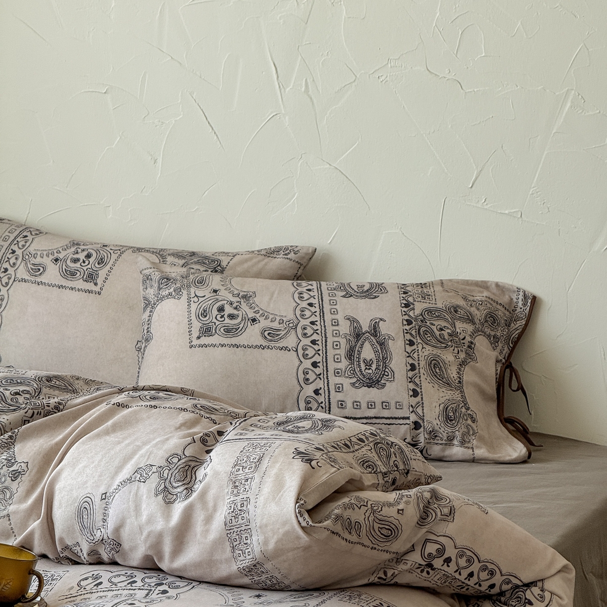 91家纺网 家纺一手货源 找家纺 涞澳家纺 2025新款全棉纯棉软烟纱四件套 摩洛庭院