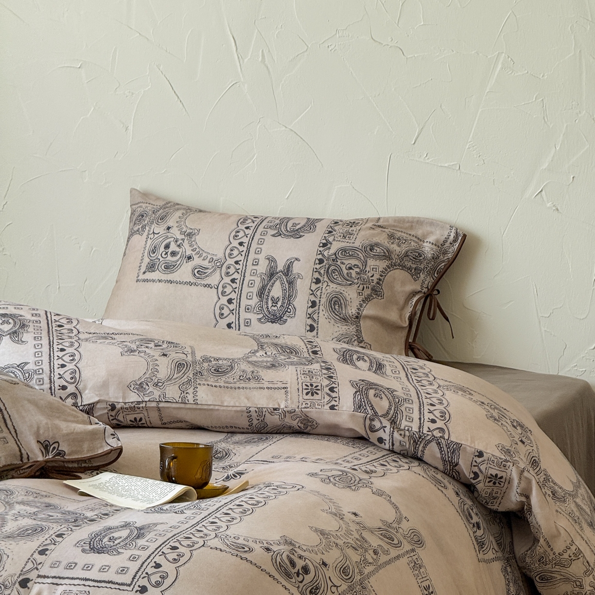 91家纺网 家纺一手货源 找家纺 涞澳家纺 2025新款全棉纯棉软烟纱四件套 摩洛庭院