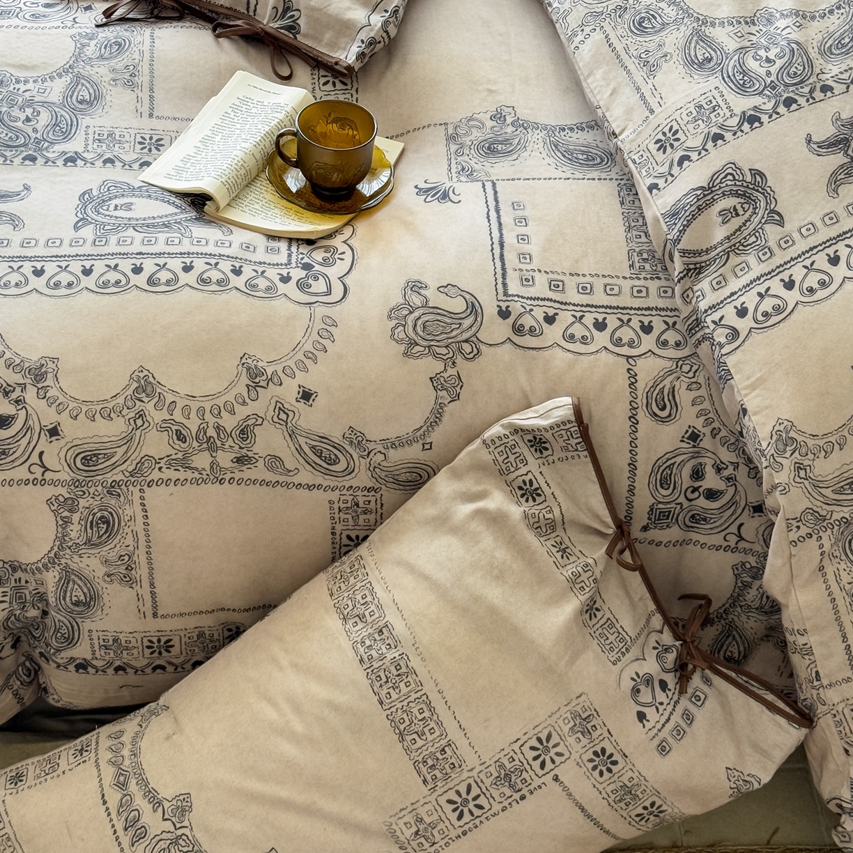 91家纺网 家纺一手货源 找家纺 涞澳家纺 2025新款全棉纯棉软烟纱四件套 摩洛庭院