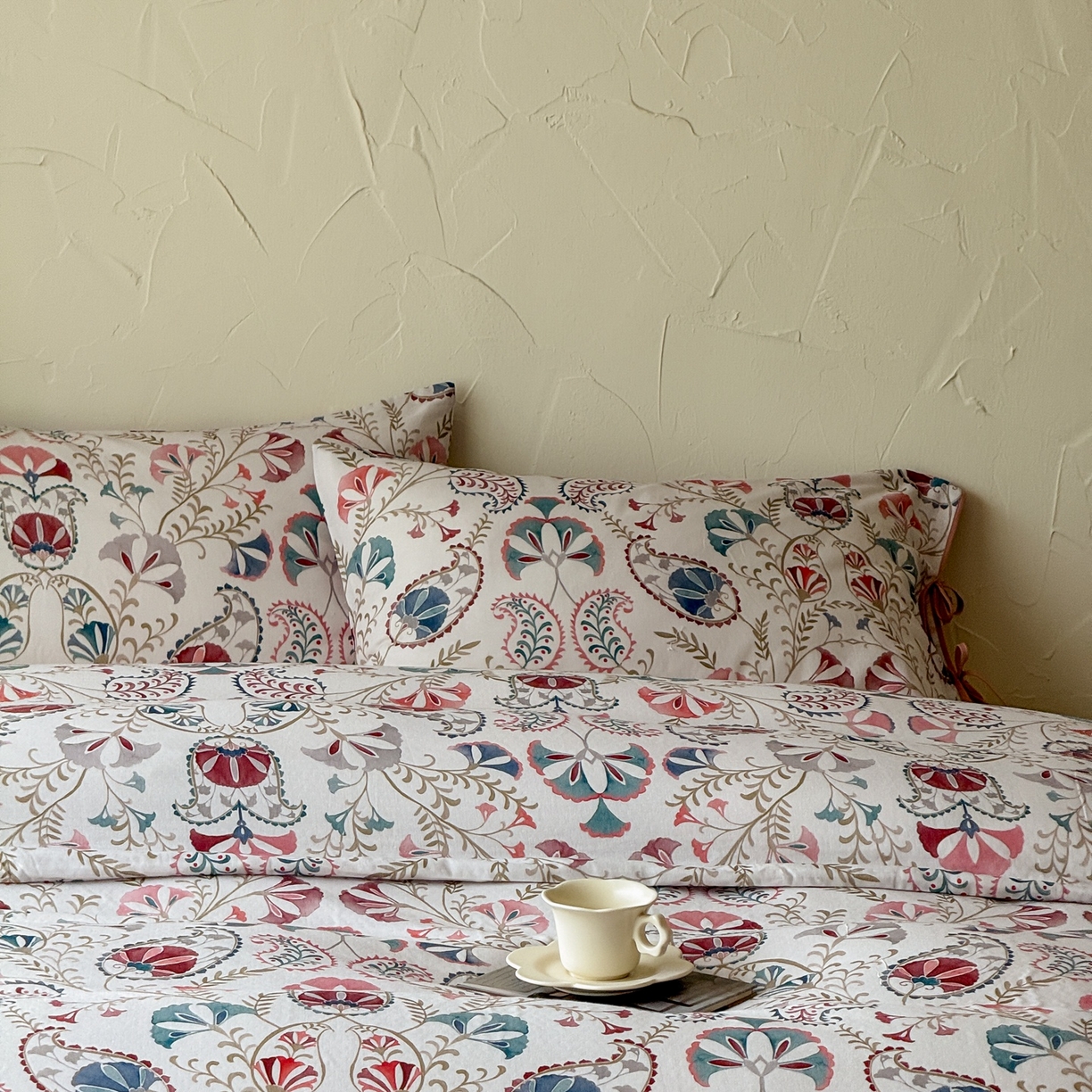 91家纺网 家纺一手货源 找家纺 涞澳家纺 2025新款全棉纯棉软烟纱四件套 南洋风情