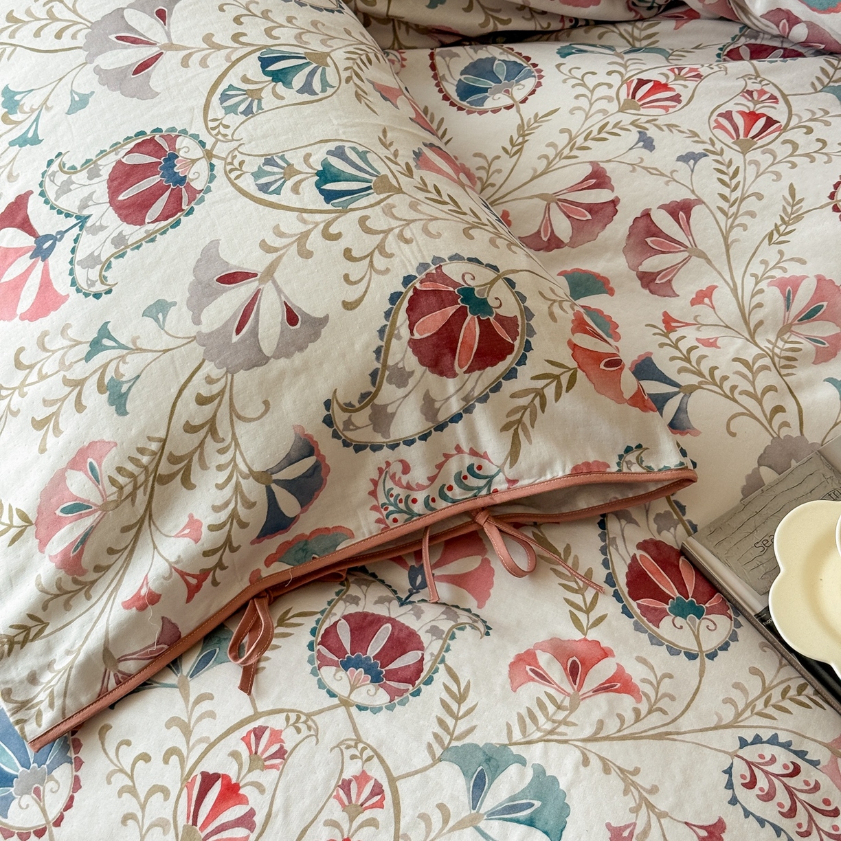 91家纺网 家纺一手货源 找家纺 涞澳家纺 2025新款全棉纯棉软烟纱四件套 南洋风情