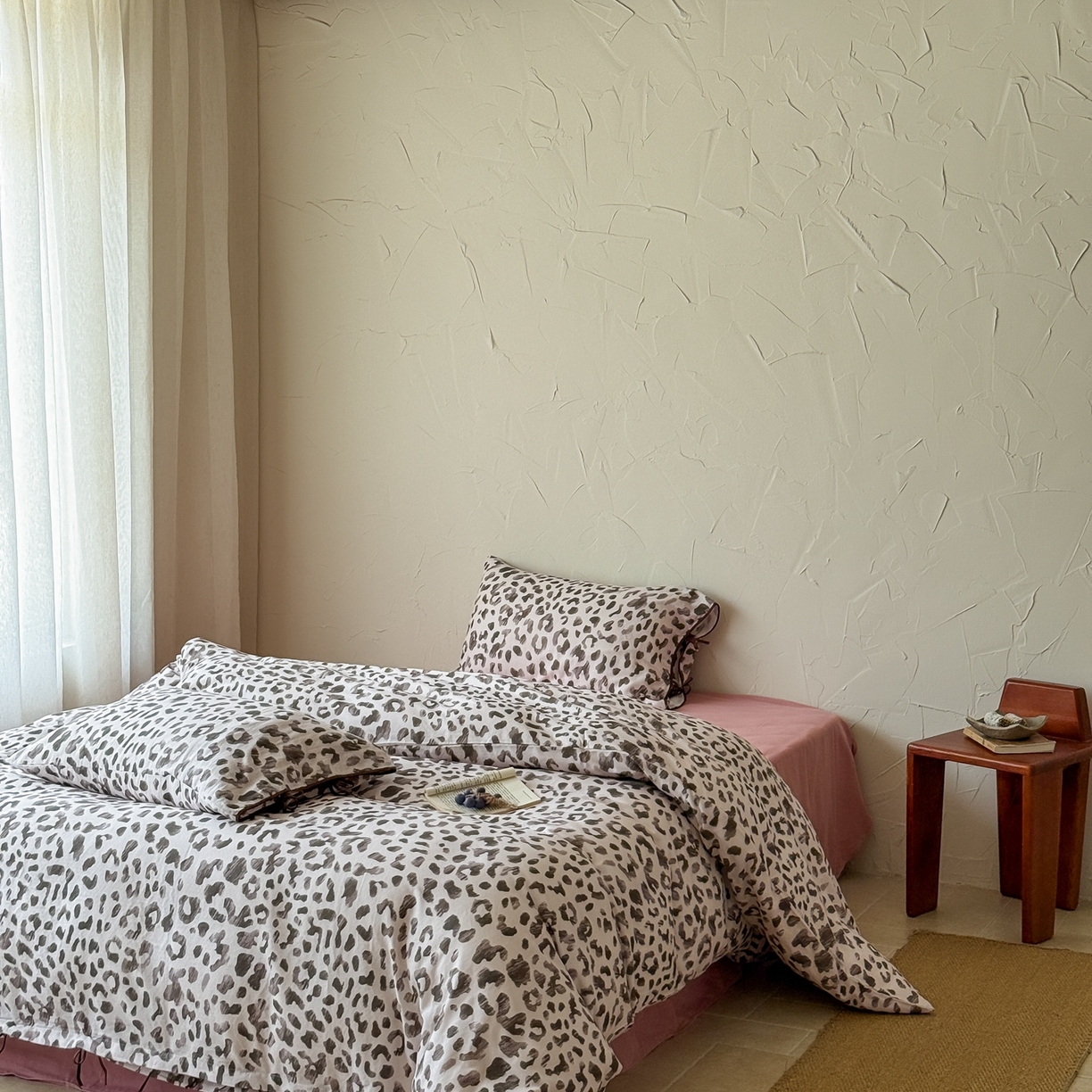 91家纺网 家纺一手货源 找家纺 涞澳家纺 2025新款全棉纯棉软烟纱四件套 暖居时光