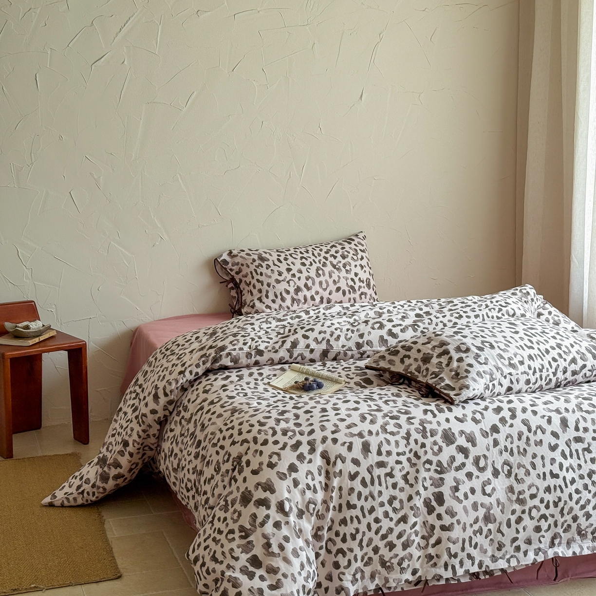 91家纺网 家纺一手货源 找家纺 涞澳家纺 2025新款全棉纯棉软烟纱四件套 暖居时光