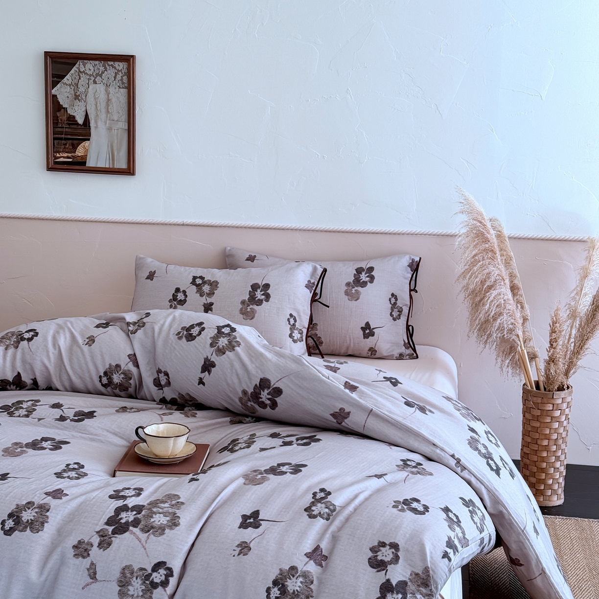 91家纺网 家纺一手货源 找家纺 涞澳家纺 2025新款全棉纯棉软烟纱四件套 如墨如烟