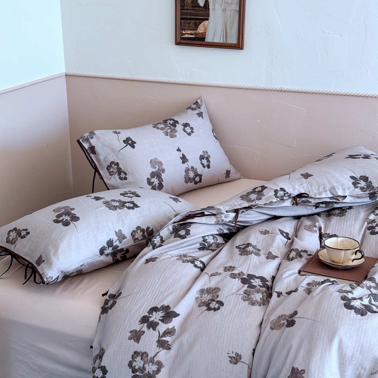 91家纺网 家纺一手货源 找家纺 涞澳家纺 2025新款全棉纯棉软烟纱四件套 如墨如烟