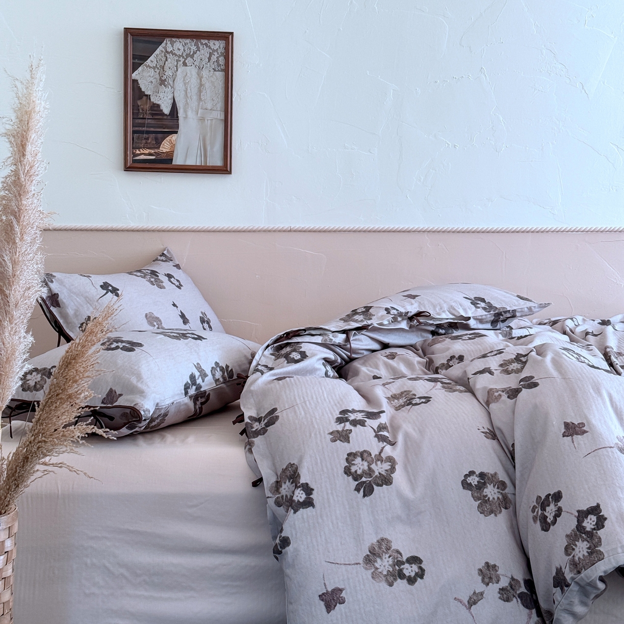 91家纺网 家纺一手货源 找家纺 涞澳家纺 2025新款全棉纯棉软烟纱四件套 如墨如烟