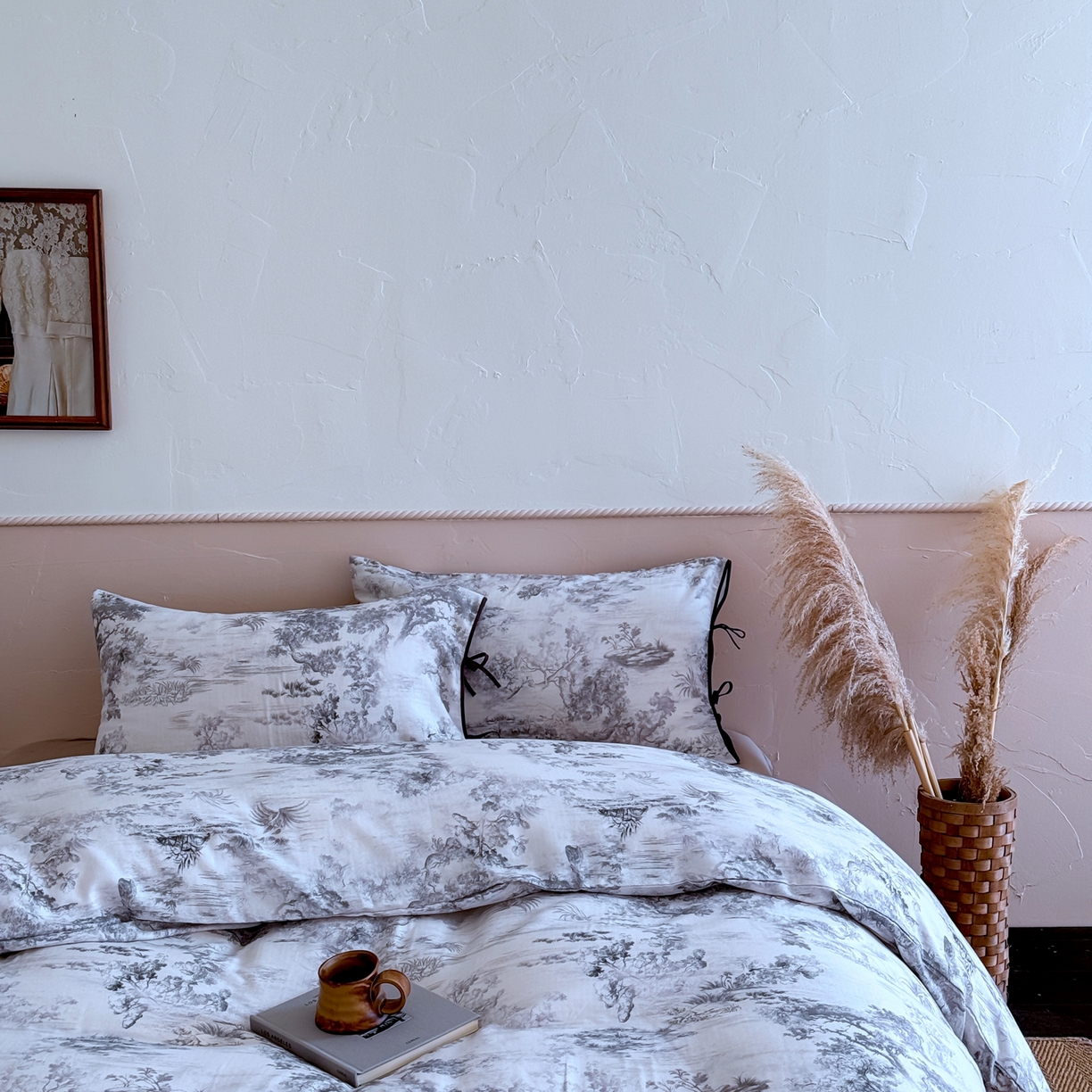 91家纺网 家纺一手货源 找家纺 涞澳家纺 2025新款全棉纯棉软烟纱四件套 仙音玉竹