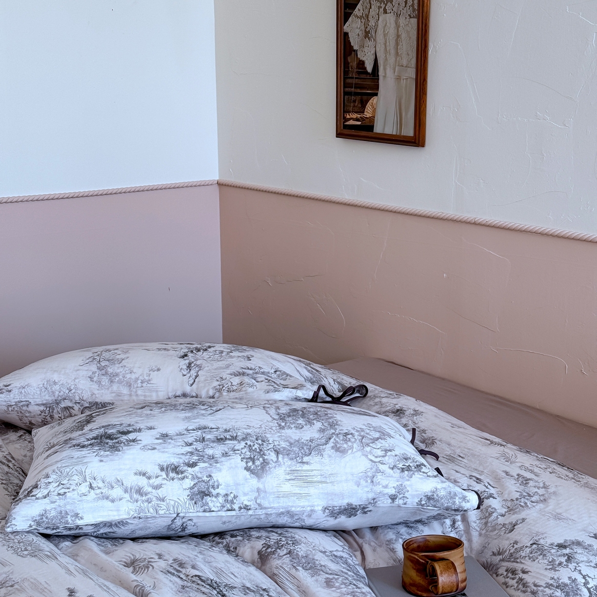 91家纺网 家纺一手货源 找家纺 涞澳家纺 2025新款全棉纯棉软烟纱四件套 仙音玉竹