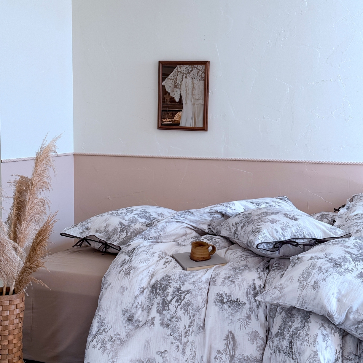 91家纺网 家纺一手货源 找家纺 涞澳家纺 2025新款全棉纯棉软烟纱四件套 仙音玉竹