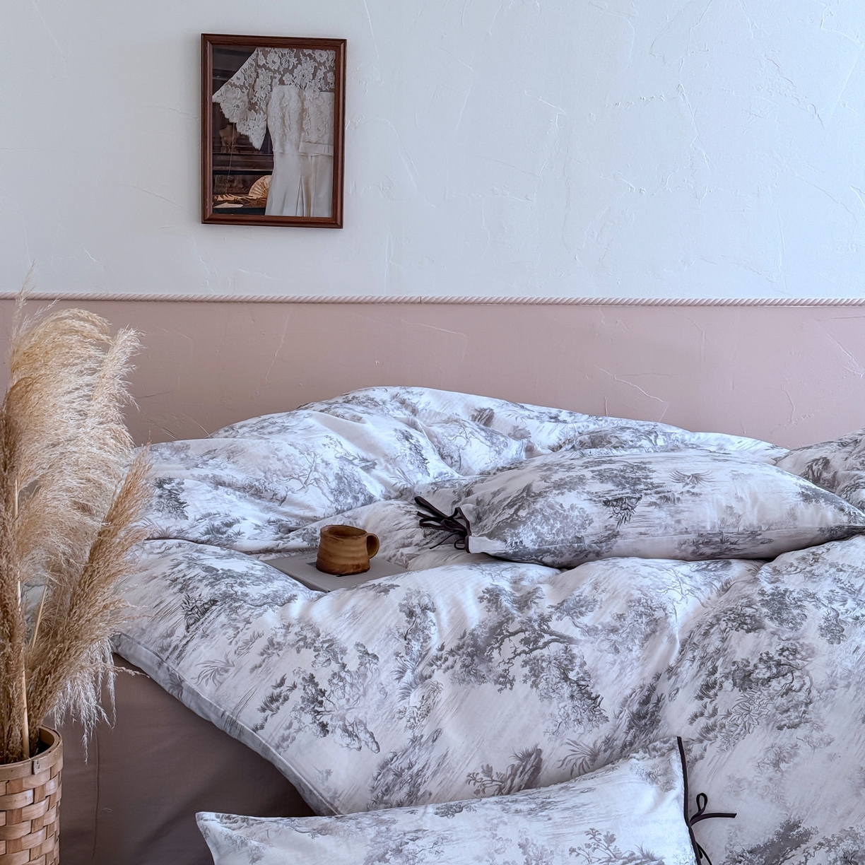 91家纺网 家纺一手货源 找家纺 涞澳家纺 2025新款全棉纯棉软烟纱四件套 仙音玉竹