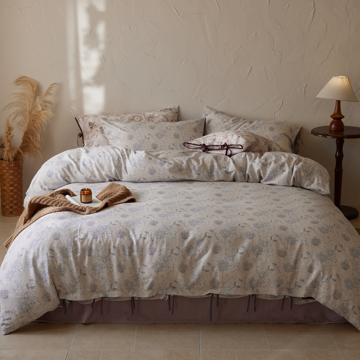 91家纺网 家纺一手货源 找家纺 涞澳家纺 2025新款全棉纯棉软烟纱四件套 一枕清欢