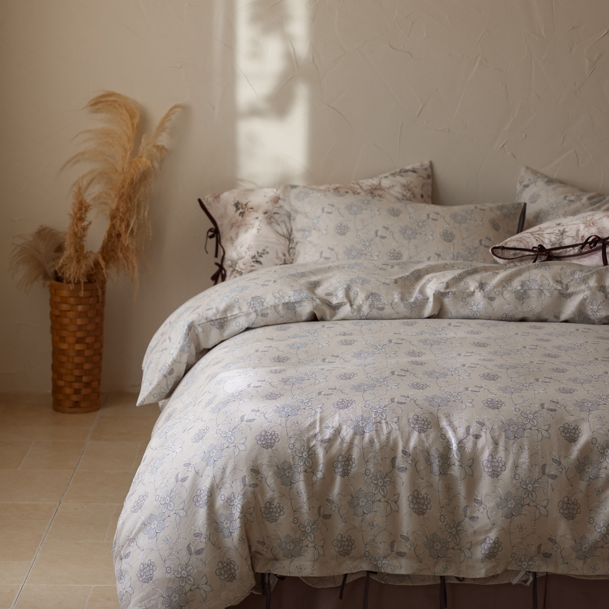 91家纺网 家纺一手货源 找家纺 涞澳家纺 2025新款全棉纯棉软烟纱四件套 一枕清欢