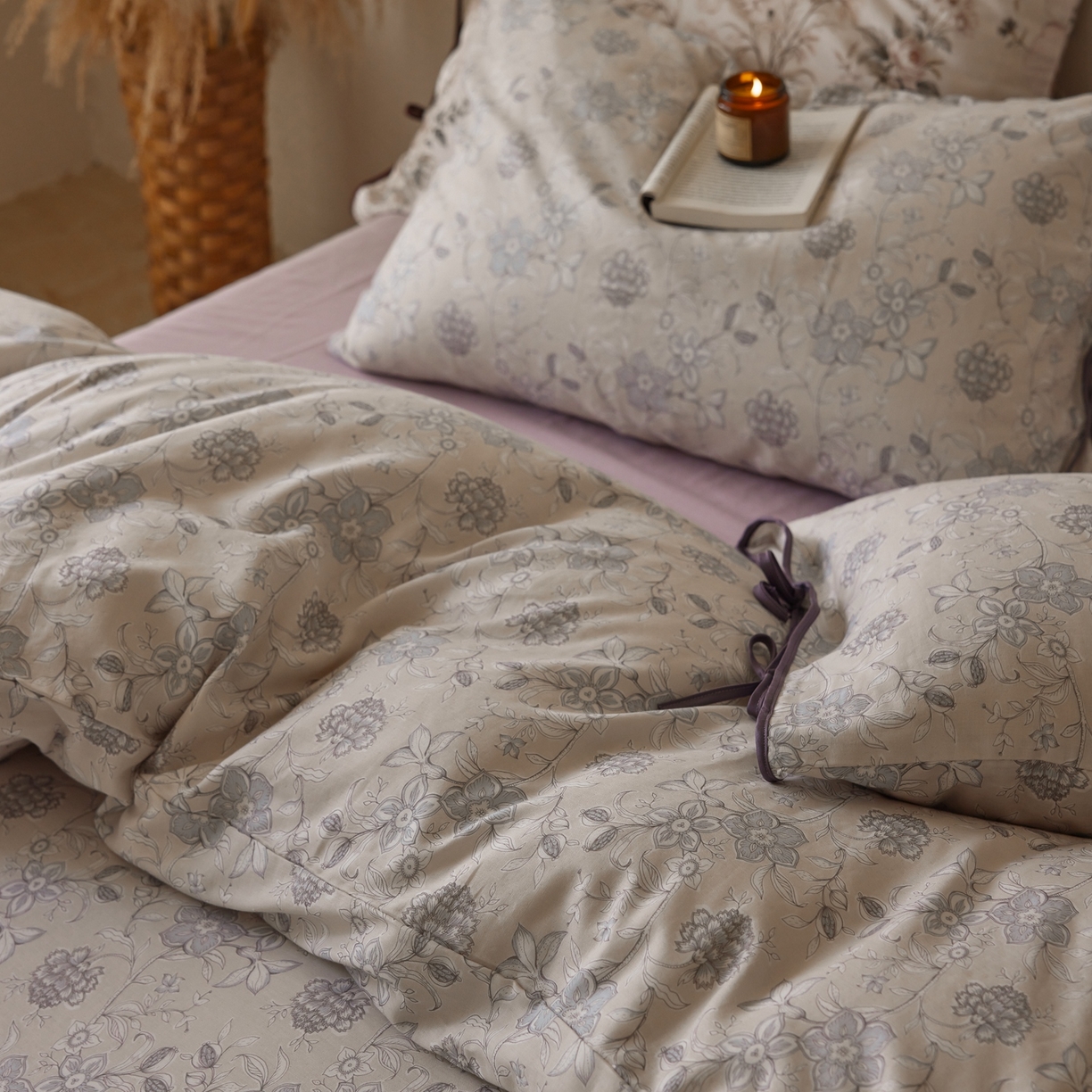 91家纺网 家纺一手货源 找家纺 涞澳家纺 2025新款全棉纯棉软烟纱四件套 一枕清欢