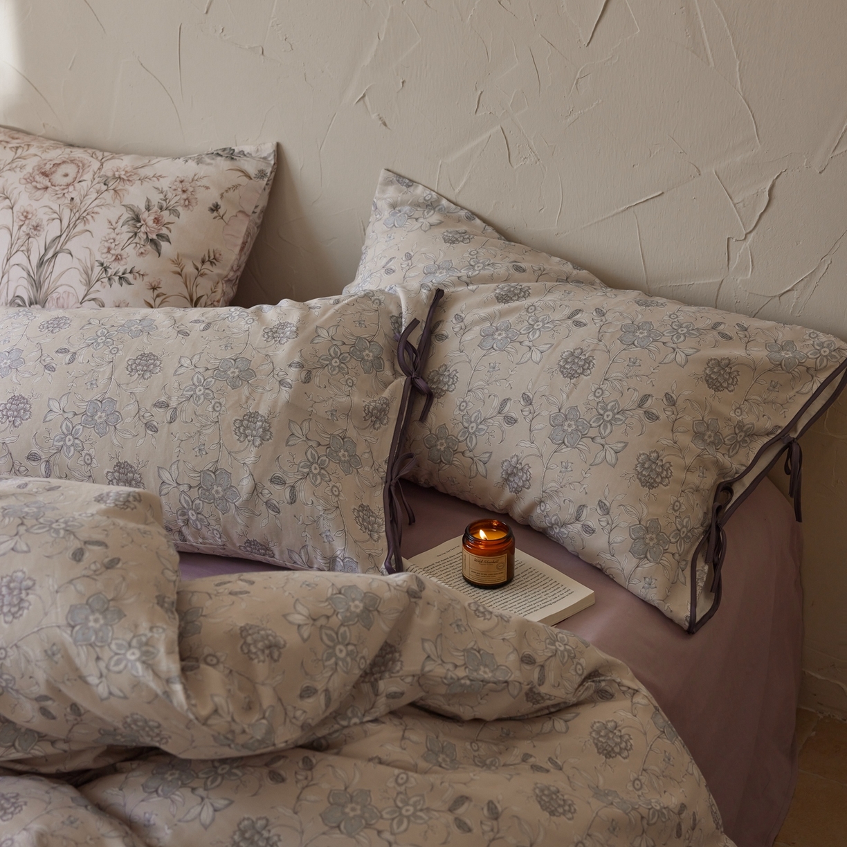 91家纺网 家纺一手货源 找家纺 涞澳家纺 2025新款全棉纯棉软烟纱四件套 一枕清欢