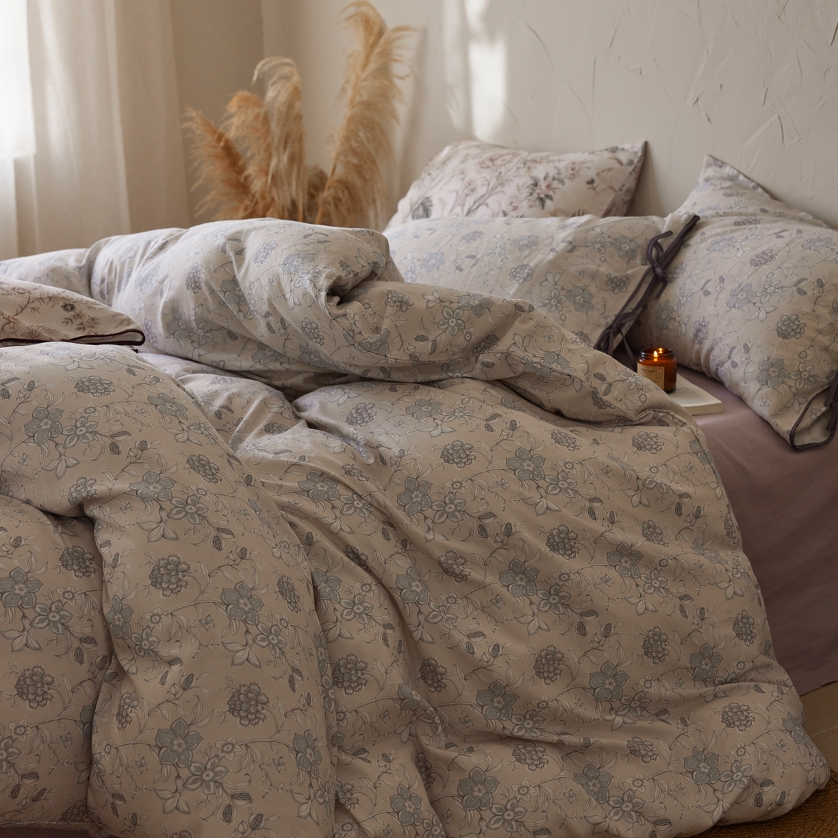 91家纺网 家纺一手货源 找家纺 涞澳家纺 2025新款全棉纯棉软烟纱四件套 一枕清欢