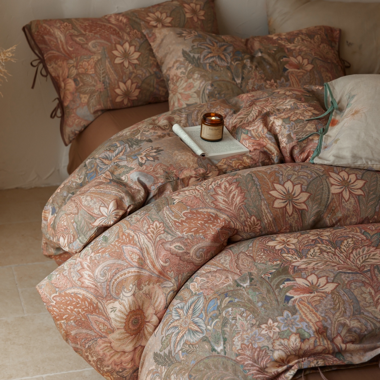 涞澳家纺 2025新款全棉纯棉软烟纱四件套 艺境繁花