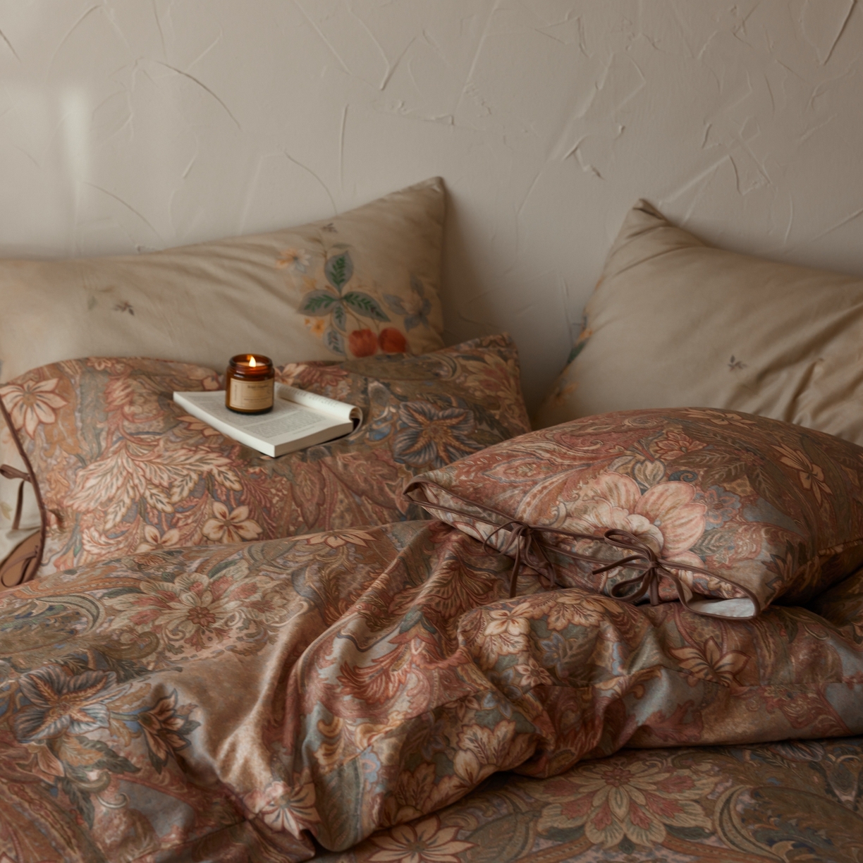 91家纺网 家纺一手货源 找家纺 涞澳家纺 2025新款全棉纯棉软烟纱四件套 艺境繁花