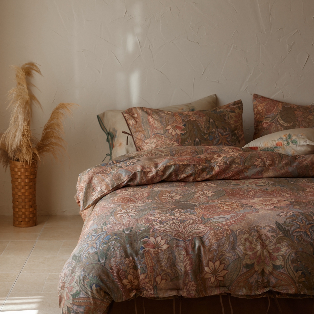 91家纺网 家纺一手货源 找家纺 涞澳家纺 2025新款全棉纯棉软烟纱四件套 艺境繁花