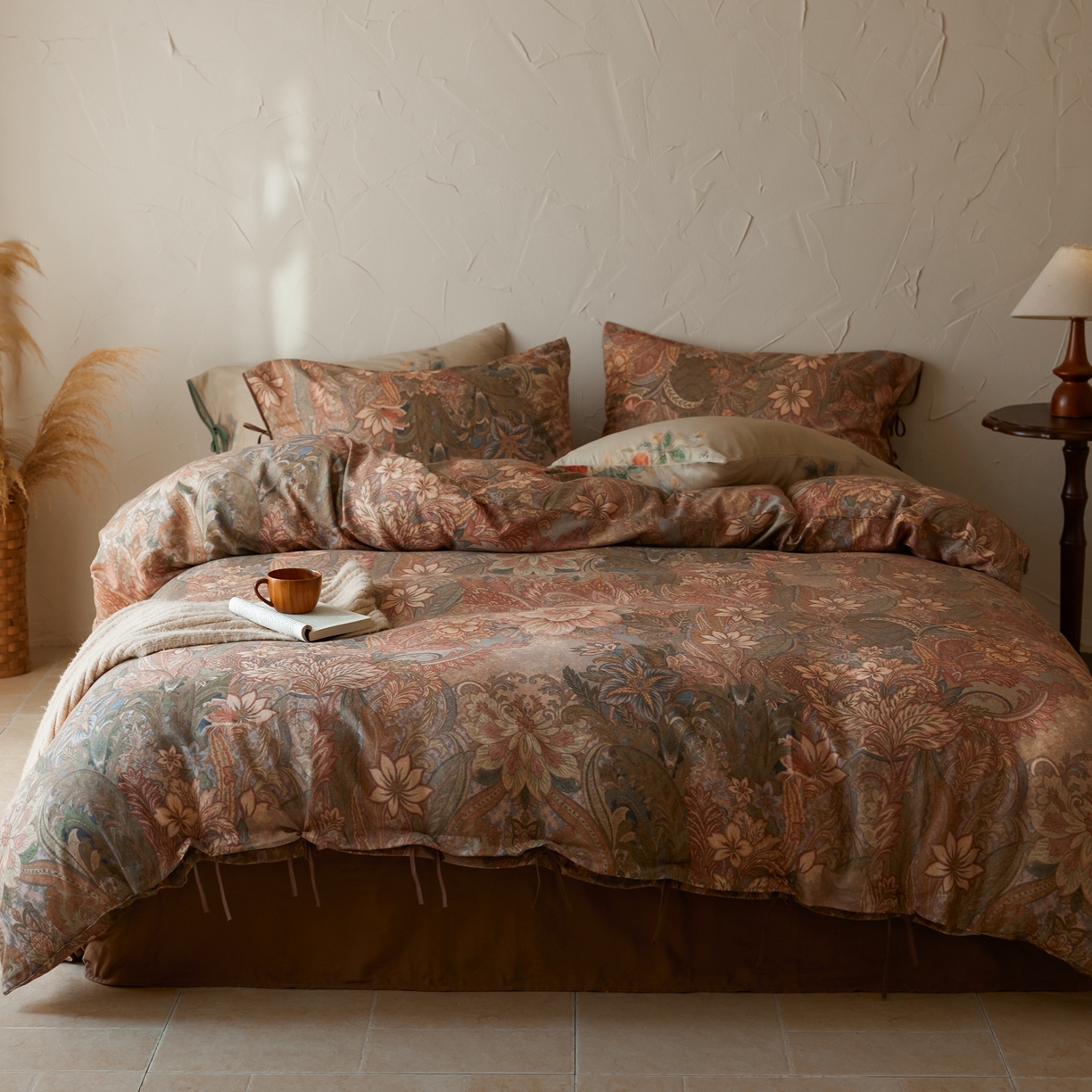 91家纺网 家纺一手货源 找家纺 涞澳家纺 2025新款全棉纯棉软烟纱四件套 艺境繁花