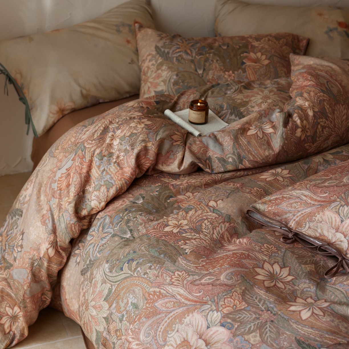 91家纺网 家纺一手货源 找家纺 涞澳家纺 2025新款全棉纯棉软烟纱四件套 艺境繁花