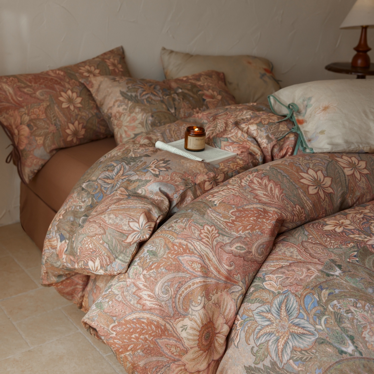 91家纺网 家纺一手货源 找家纺 涞澳家纺 2025新款全棉纯棉软烟纱四件套 艺境繁花