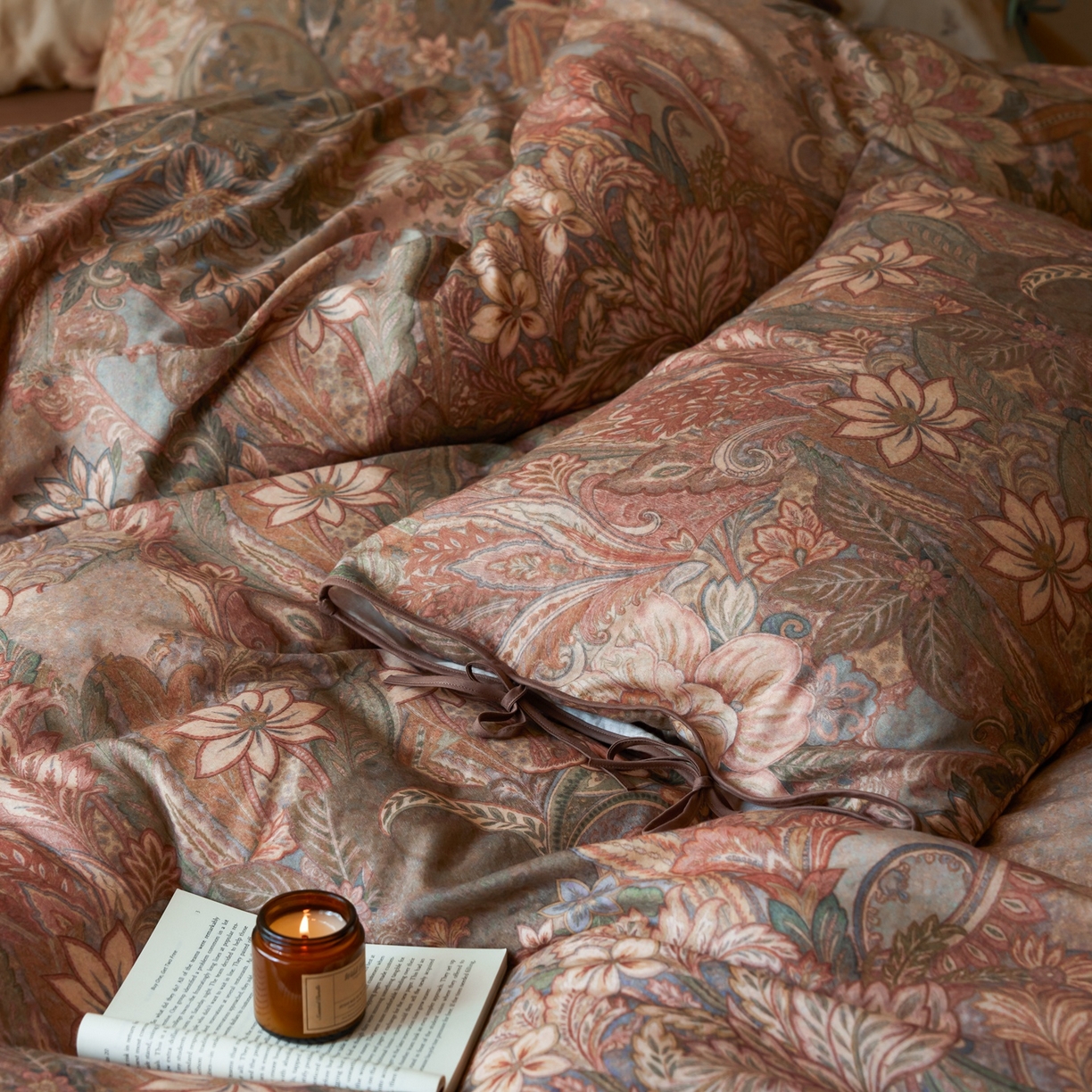 91家纺网 家纺一手货源 找家纺 涞澳家纺 2025新款全棉纯棉软烟纱四件套 艺境繁花