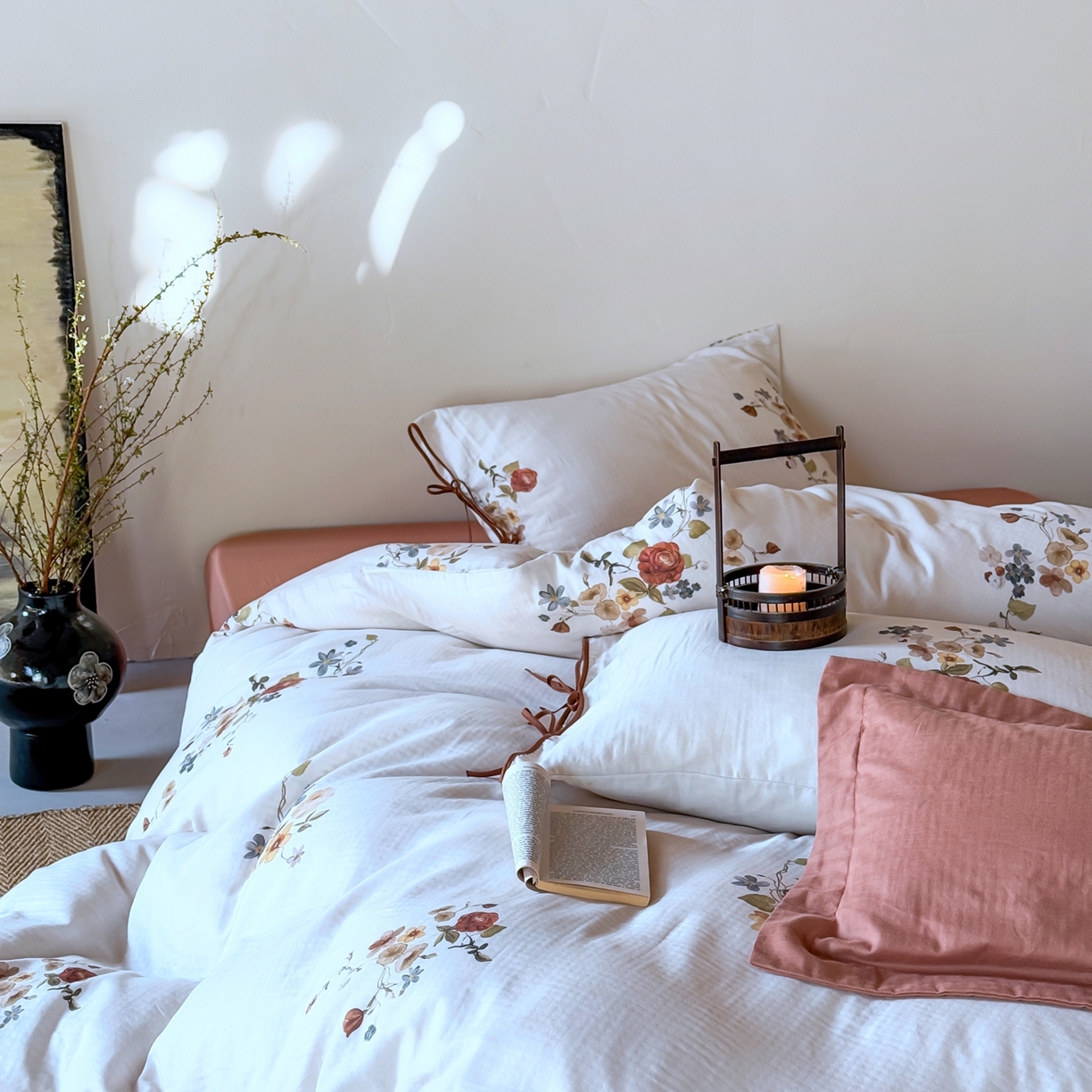 涞澳家纺 2025新款全棉纯棉软烟纱四件套 逸香雪莹