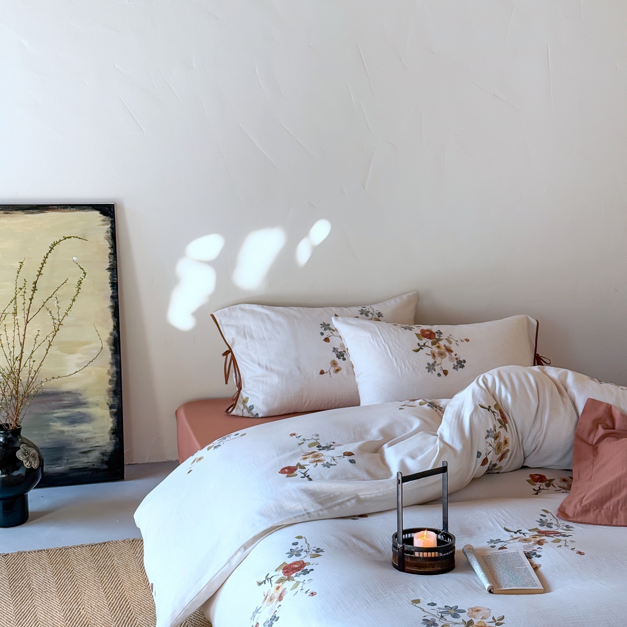 91家纺网 家纺一手货源 找家纺 涞澳家纺 2025新款全棉纯棉软烟纱四件套 逸香雪莹