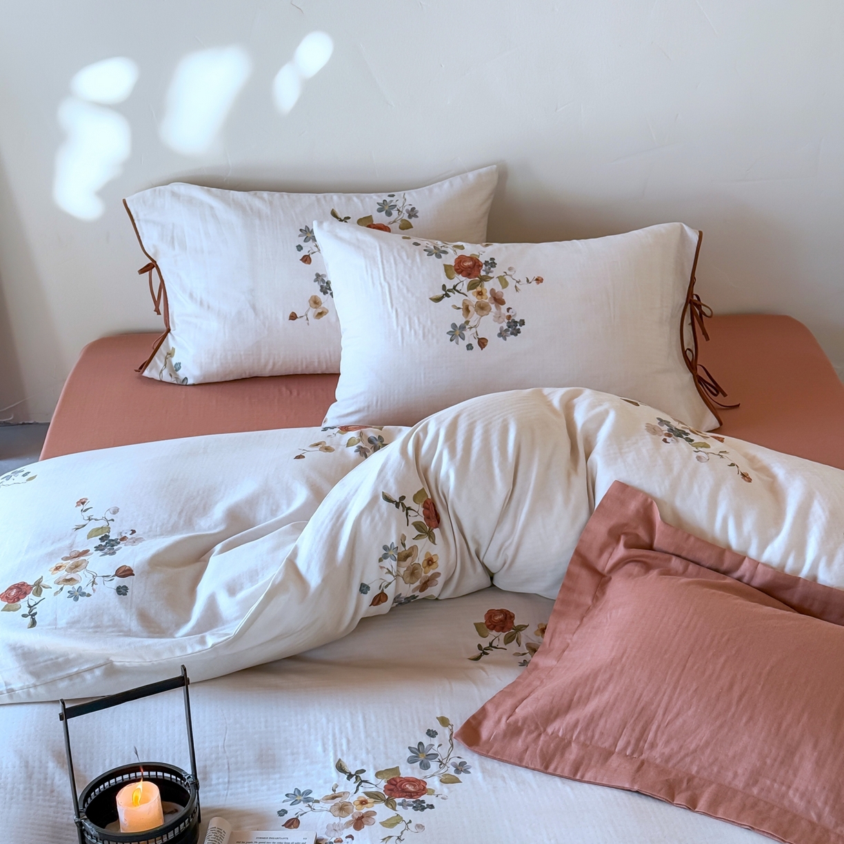 91家纺网 家纺一手货源 找家纺 涞澳家纺 2025新款全棉纯棉软烟纱四件套 逸香雪莹