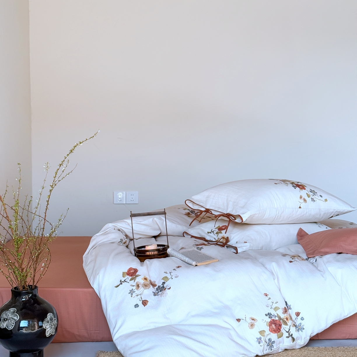 91家纺网 家纺一手货源 找家纺 涞澳家纺 2025新款全棉纯棉软烟纱四件套 逸香雪莹