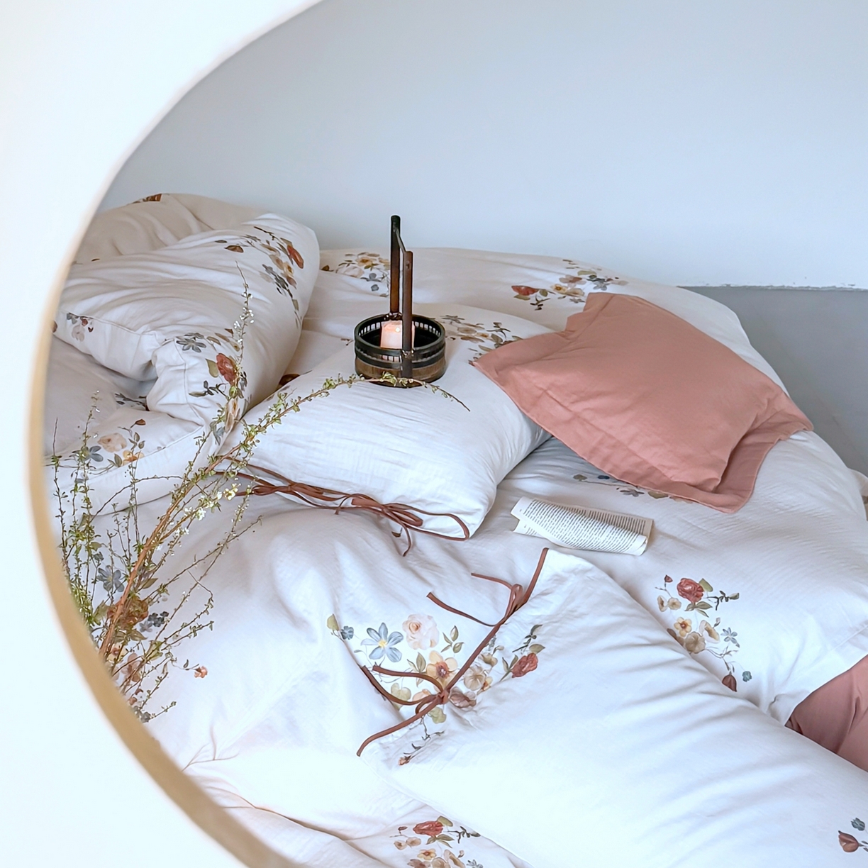 91家纺网 家纺一手货源 找家纺 涞澳家纺 2025新款全棉纯棉软烟纱四件套 逸香雪莹