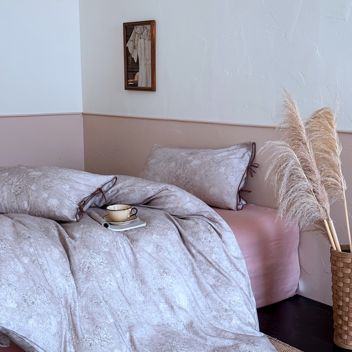 91家纺网 家纺一手货源 找家纺 涞澳家纺 2025新款全棉纯棉软烟纱四件套 幽兰静雅