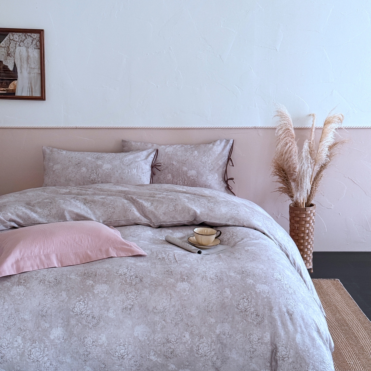 91家纺网 家纺一手货源 找家纺 涞澳家纺 2025新款全棉纯棉软烟纱四件套 幽兰静雅